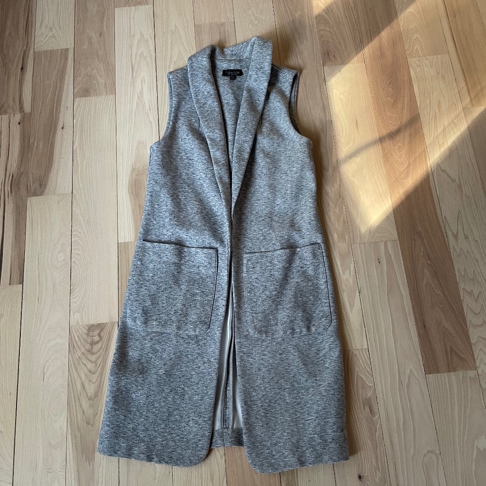 Top Shop Grey Cardigan Length Vest.